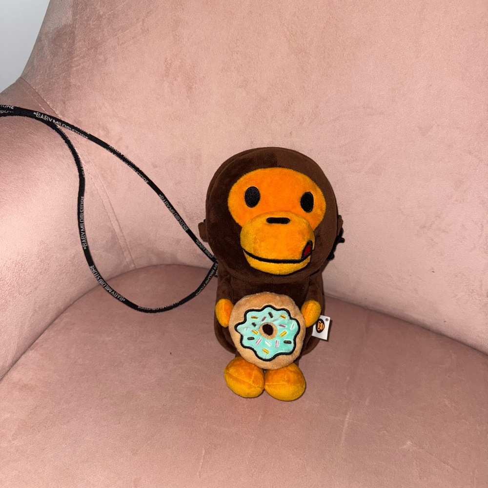 Brown Monkey Plush with Donut